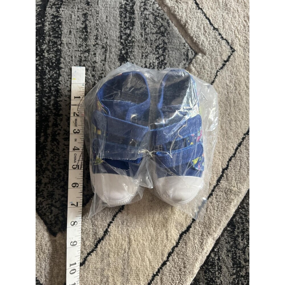 Toddler Blue Dinosaur Print Canvas Sneakers Size Toddler 6